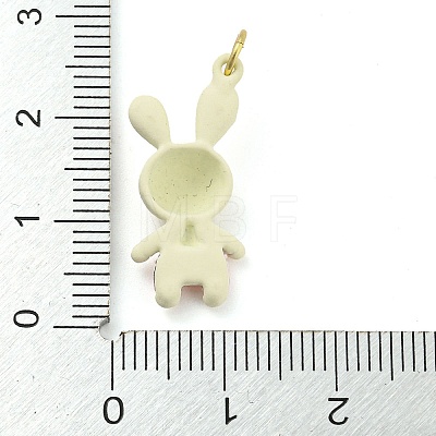 Rabbit Rack Plating Brass Enamel Pendants KK-Q804-18G-1
