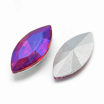 Pointed Back Glass Rhinestone Cabochons RGLA-T020-7x15mm-03-1