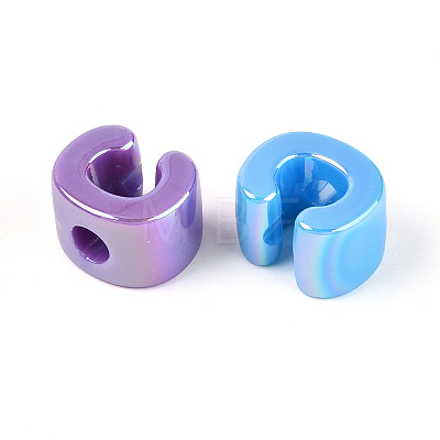UV Plating Opaque Acrylic European Beads OACR-M027-03C-1