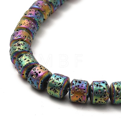 Electroplated Natural Lava Rock Beads Strands G-G984-06-1