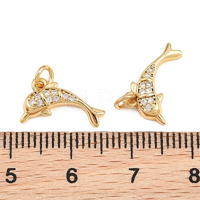 Brass Micro Pave Clear Cubic Zirconia Charms KK-Q085-04D-G-1
