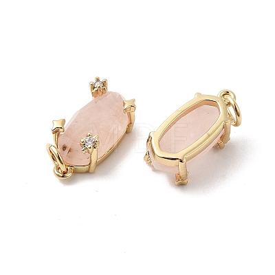Faceted Natural Rose Quartz Pendants KK-Z137-14G-01-1