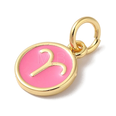 Real 18K Gold Plated Brass Enamel Charms KK-L216-001G-J04-1