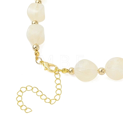 Two Tone Acrylic Twist Beaded Necklaces NJEW-JN05840-01-1