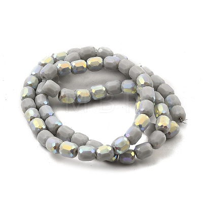 Frosted Imitation Jade Glass Beads Strands GLAA-P058-08A-01-1