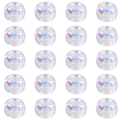 500Pcs UV Plating Acrylic Beads OACR-SP0001-85B-1
