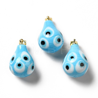 Handmade Evil Eye Lampwork Pendants LAMP-F026-04C-1