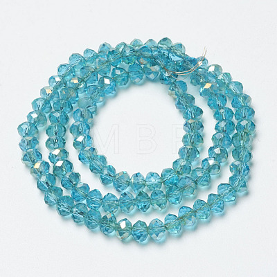 Electroplate Transparent Glass Beads Strands EGLA-A034-T6mm-H14-1