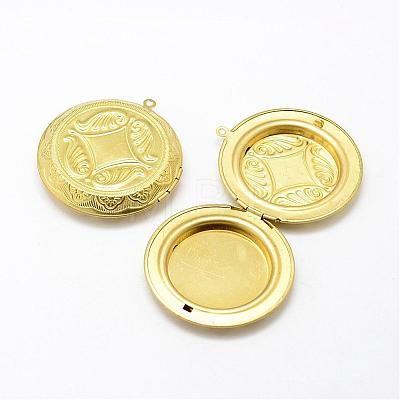 Brass Locket Pendants KK-P094-24-1