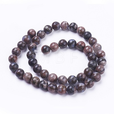 Natural Glaucophane Beads Strands G-F520-39-8mm-1