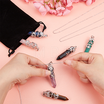  DIY 6 Colors Natural & Synthetic Gemstone Pendant Necklace Making Kits DIY-NB0005-04-1