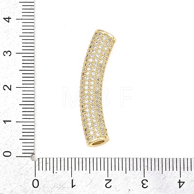 Brass Micro Pave Cubic Zirconia Beads KK-C162-069G-1