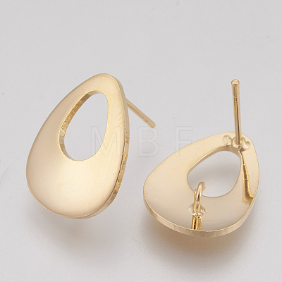 Brass Stud Earring Findings KK-Q750-038G-1