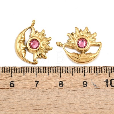 304 Stainless Steel Rhinestone Pendants STAS-Z166-24G-07-1