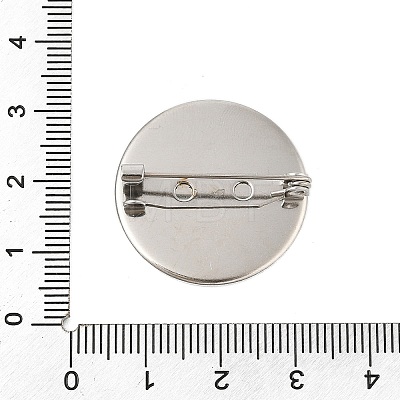 304 Stainless Steel Brooch Cabochon Settings STAS-E547-08F-P-1