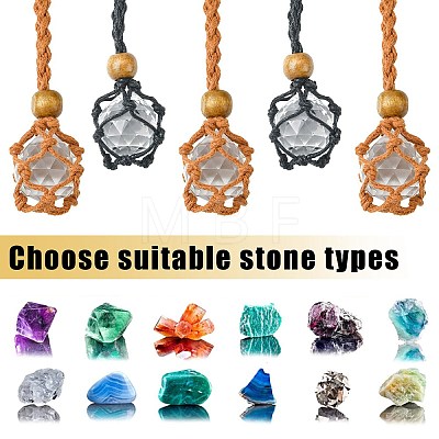 4Pcs 2 Colors Braided Wax Rope Cord Macrame Pouch Necklace Making NJEW-CJ0001-02-1