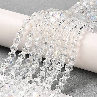 Transparent Electroplate Glass Beads Strands EGLA-A039-T6mm-B13-1