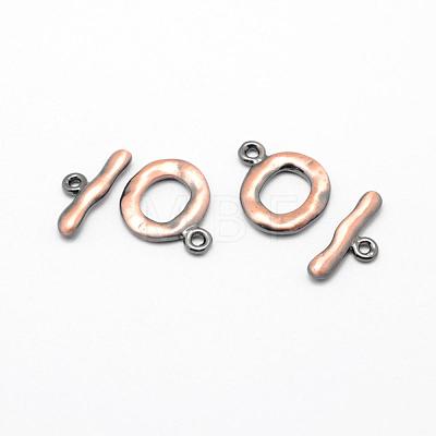 Brass Toggle Clasps KK-G323-21R-RS-1