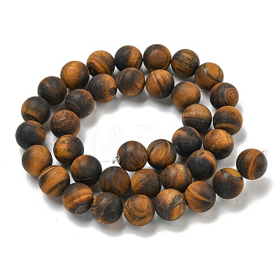 Frosted Natural Tiger Eye Beads Strands X-G-Q177-A01-01-1