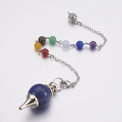 Natural Lapis Lazuli Sphere Dowsing Pendulums MAK-P009-E04-1