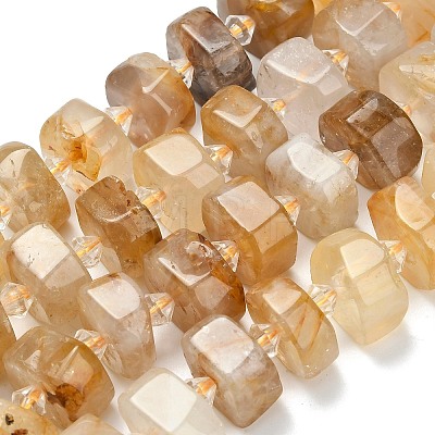 Natural Yellow Hematoid Quartz Beads Strands G-L642-H13-7x14mm-1
