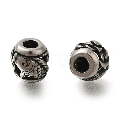 304 Stainless Steel European Beads STAS-D191-09E-AS-1