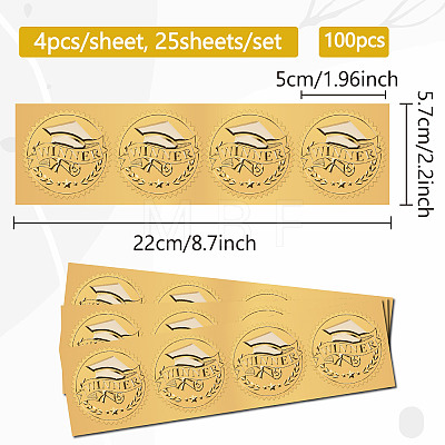 Self Adhesive Gold Foil Embossed Stickers DIY-WH0575-022-1