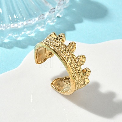 304 Stainless Steel Cuff Open Rings for Women RJEW-L341-02A-G-1
