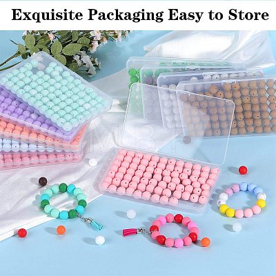 80Pcs Round Silicone Focal Beads SIL-SZ0001-24-33-1