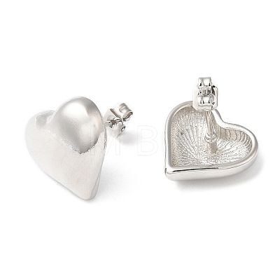 Rack Plating Brass Heart Stud Earrings X-EJEW-Q766-02P-1