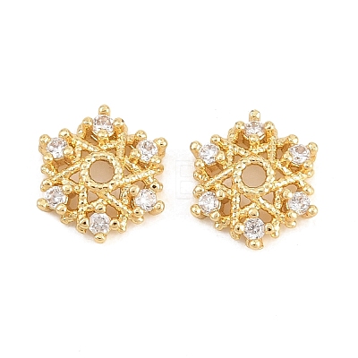 Christmas Brass Clear Cubic Zirconia Beads LS-KK-B186-12G-1