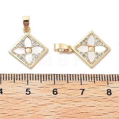 Brass Micro Pave Cubic Zirconia Pendants KK-L222-016G-1