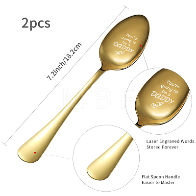Stainless Steel Spoons Set AJEW-WH0253-017-1