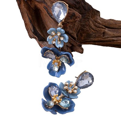 Alloy & Acrylic Dangle Stud Earrings FS-WG9FA2A-01-1