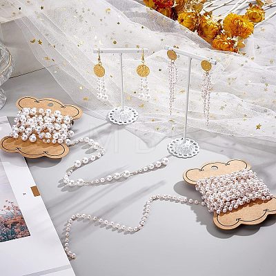 2M ABS Plastic & 4M Acrylic Pearl Beaded Chains DIY-FH0004-33-1