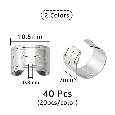 40Pcs 2 Colors Brass Ear Cuff Findings KK-FH0004-46-1