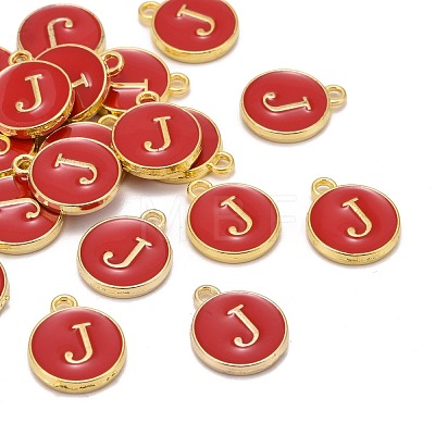 Golden Plated Alloy Enamel Charms X-ENAM-S118-03J-1