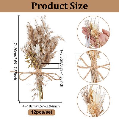12Pcs Mini Dried Flower Bouquet AJEW-WH0696-530-1