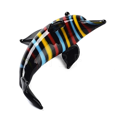 3D Dolphin Handmade Lampwork Display Decoration DJEW-C012-06-1