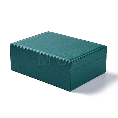 PU Imitation Leather Jewelry Organizer Box with Lock CON-P016-B05-1