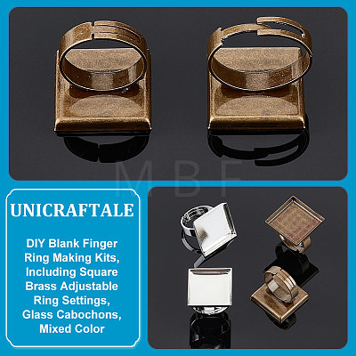 Unicraftale DIY Blank Finger Ring Making Kits DIY-UN0005-74-1