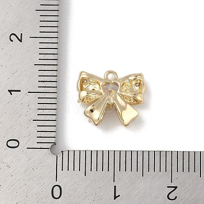 Brass Micro Pave Clear Cubic Zirconia Charms KK-Z065-04G-1