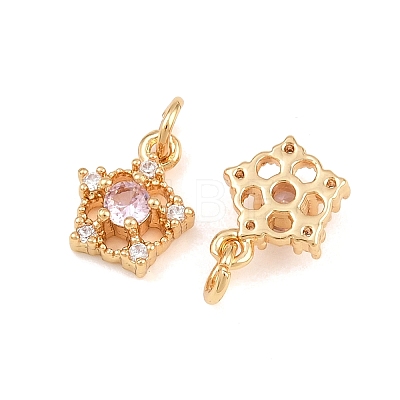 Brass Micro Pave Cubic Zirconia Charms CU-CBAA6E8-05G-04-1