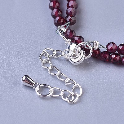 Natural Garnet Beaded Necklaces NJEW-K114-A-A04-1
