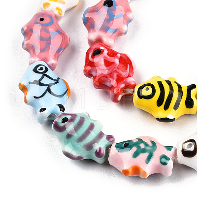 Handmade Porcelain Bead Strands X-PORC-N007-27-1