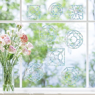 Waterproof PVC Colored Laser Stained Window Film Static Stickers DIY-WH0314-118-1