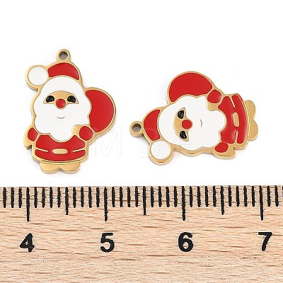 Christmas Theme Ion Plating(IP) 304 Stainless Steel Enamel Pendants STAS-Z083-07G-08-1