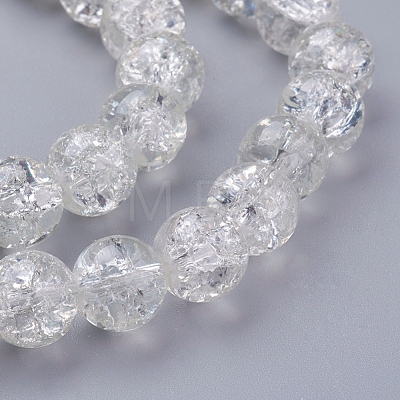 Spray Painted Crackle Glass Beads Strands CCG-Q001-10mm-01-1