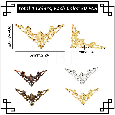   120Pcs 4 Colors Iron Filigree Joiners FIND-PH0007-51-1