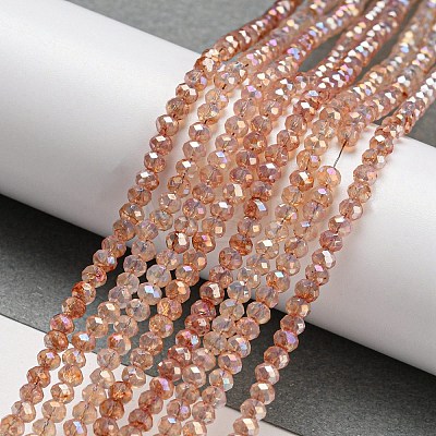 Transparent Baking Painted Glass Beads Strands DGLA-F002-02B-05-1